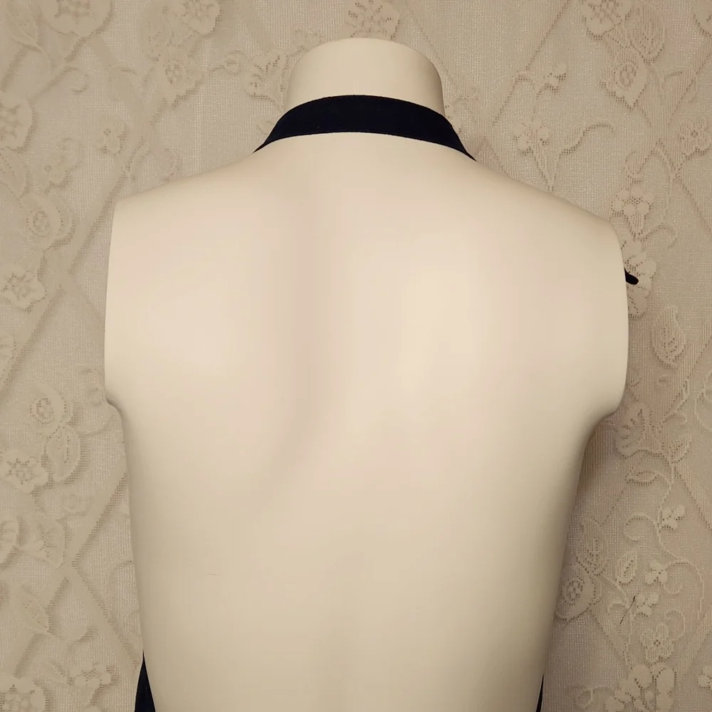🔥 Bib Apron Full Length 100% Cotton Dark Blue With Ties and Double Front